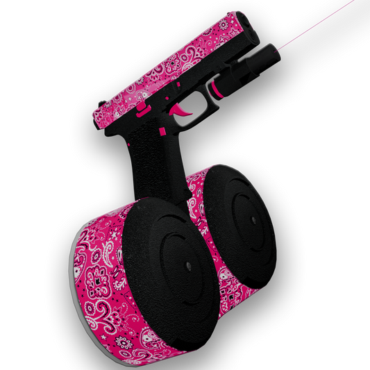 GW101 pink pistol drum flag