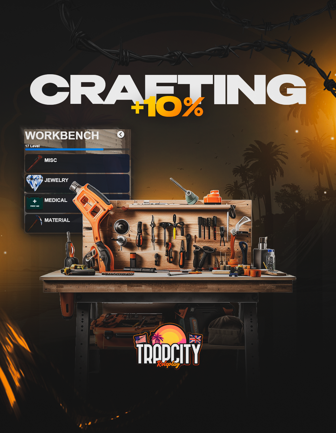 Perk A +10% Experience in Crafting benches